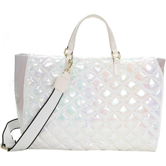 Kukuzhu Puffer Tote Bag, Puffy Bag for Women Down-Filled Light Crossbody Quilted Bag Shoulder Rainbow Purse Handbag