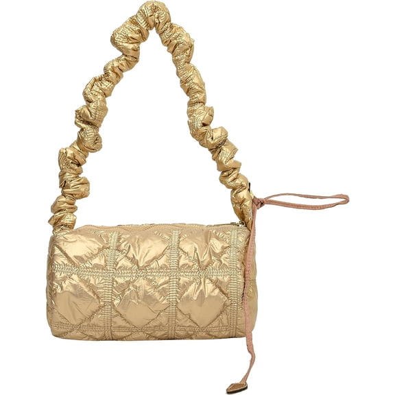 Kukuzhu Puffer Tote Bag, Soft Bucket Bags for Women Light Winter Cotton Padded Quilted Tote Bag Crossbody Handbag Purse