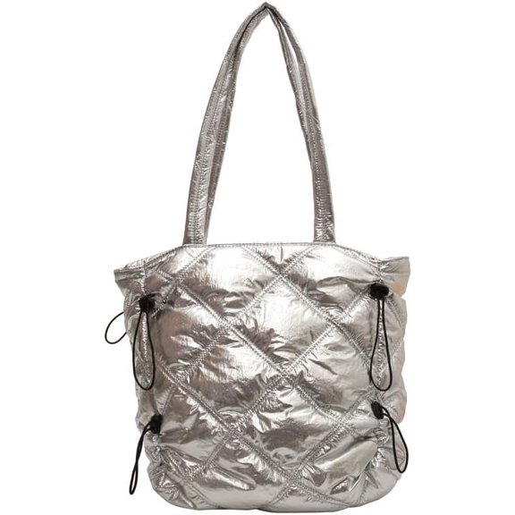 Kukuzhu Puffer Tote Bag, Soft Lightweight Trendy Quilted Tote Bag for Women Designer Cloud Pleated Shoulder Bag