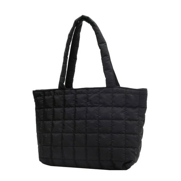 Kukuzhu Puffer Tote Bag Women Large Quilted Puffy Tote Bag Water-Resistant Down Cotton Padded Shoulder Bag Purse