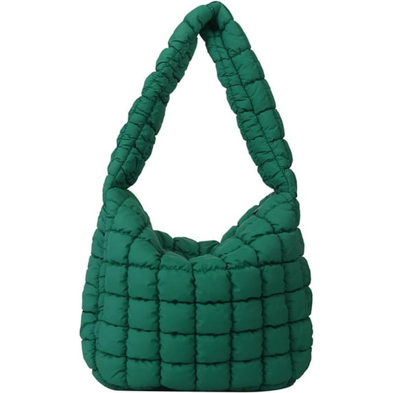 Kukuzhu Puffer Tote Bag Women Quilted Large Shoulder Bags Puffy Bubble Hobo Pleated Purse Nylon Padding Cloud Crossbody Bag 2023