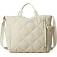 thumbnail image 1 of Kukuzhu Puffer Tote Bag Women Quilted Shoulder Crossbody Handbag Lattice Nylon Padded Hobo Cotton Puffy Purse Casual Satchel, 1 of 8
