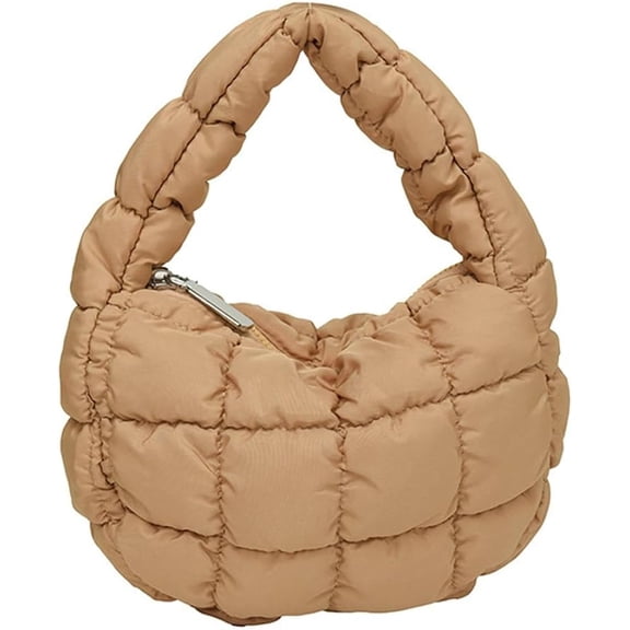 Kukuzhu Puffer Tote Bag for Women Quilted Small Tote Bubble Bag Puffer Handbag Lipstick Bag Clutch Gift