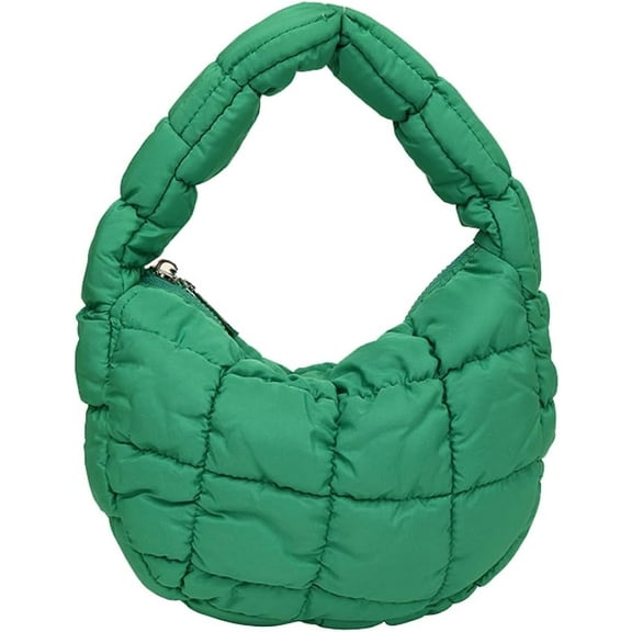 Kukuzhu Puffer Tote Bag for Women Quilted Small Tote Bubble Bag Puffer Handbag Lipstick Bag Clutch Gift