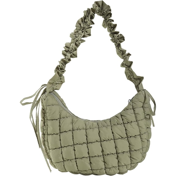 Kukuzhu Puffer Tote Bag for Women, Soft Bubble Tote Bag Lightweight Quilted Purse Cloud Pleated Shoulder Bag Handbag