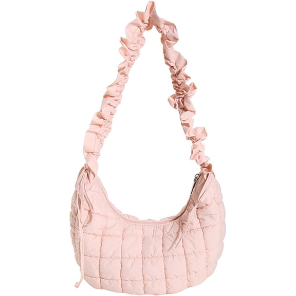 Kukuzhu Puffer Tote Bag for Women, Soft Bubble Tote Bag Lightweight Quilted Purse Cloud Pleated Shoulder Bag Handbag