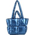 thumbnail image 1 of Kukuzhu Puffer Tote Bag for Women, Soft Fluffy Handbags Purse Light Down Cotton Padded Quilted Tote Bag, 1 of 7