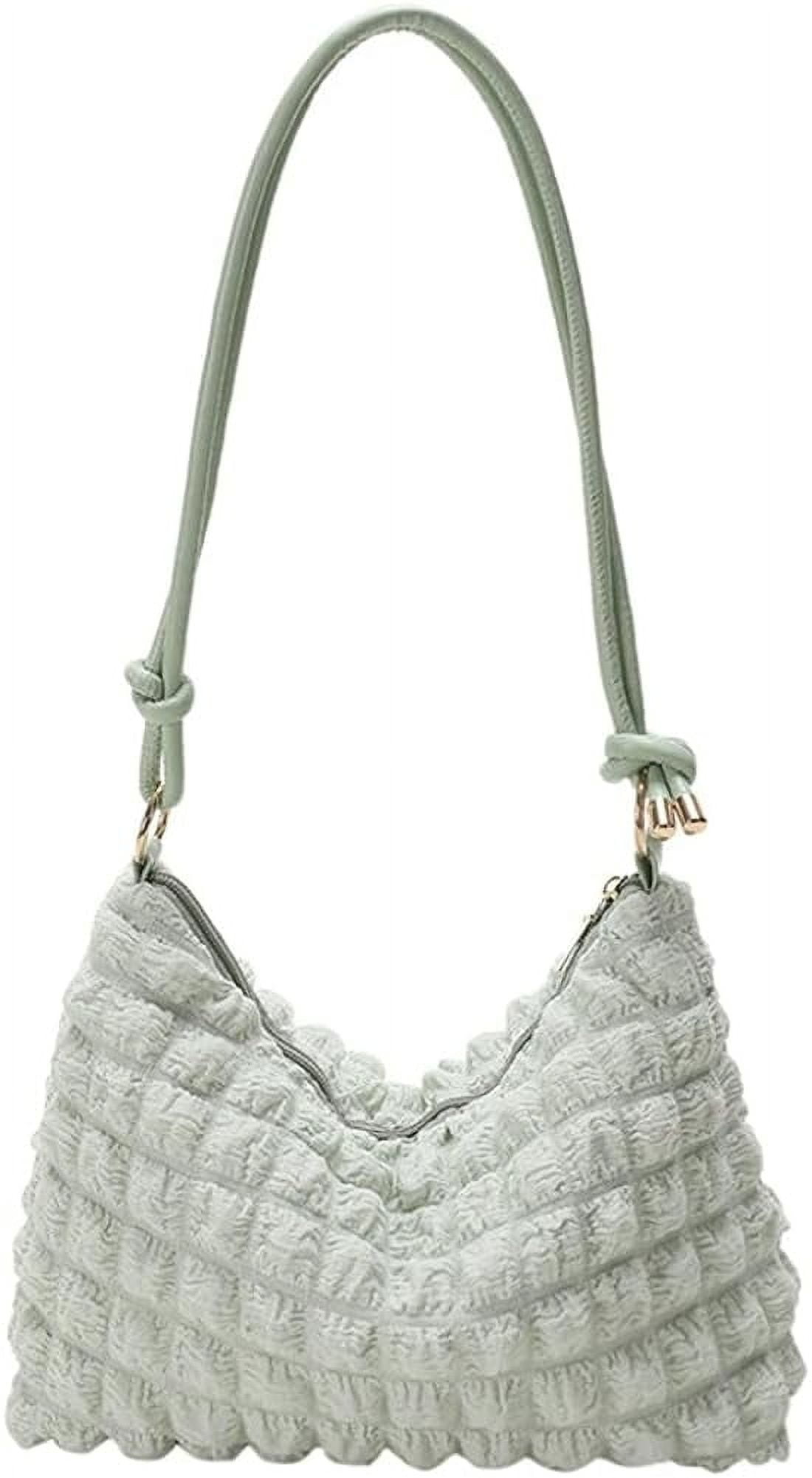 ★TOUT Y EST★ Women's Quilted Shoulder Bag Mint QP222WBG41 Kukuzhu Puffer Tote Bag Women Large Quilted Puffy Tote Bag