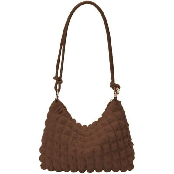 Kukuzhu Puffy Tote Bag for Women Fashion Quilted Hobo Handbag Nylon Padded Shoulder Bag Purse Top-Handle Satchels