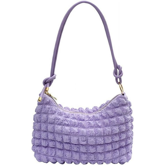 Kukuzhu Puffy Tote Bag for Women Fashion Quilted Hobo Handbag Nylon Padded Shoulder Bag Purse Top-Handle Satchels