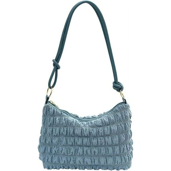 Kukuzhu Puffy Tote Bag for Women Fashion Quilted Hobo Handbag Nylon Padded Shoulder Bag Purse Top-Handle Satchels