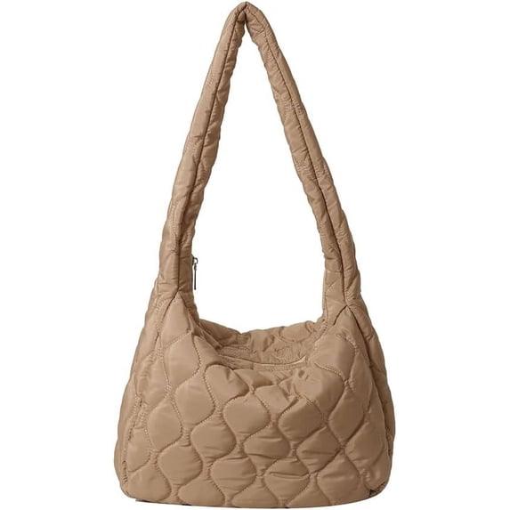Kukuzhu Quilted Bag for Women Puffer Tote Bag Quilted Shoulder Bag Puffy Hobo Bag Lightweight Quilted Padding Tote