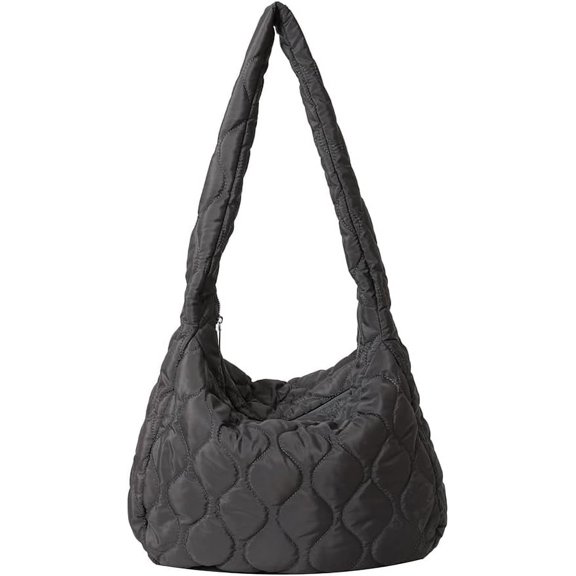Kukuzhu Quilted Bag for Women Puffer Tote Bag Quilted Shoulder Bag Puffy Hobo Bag Lightweight Quilted Padding Tote