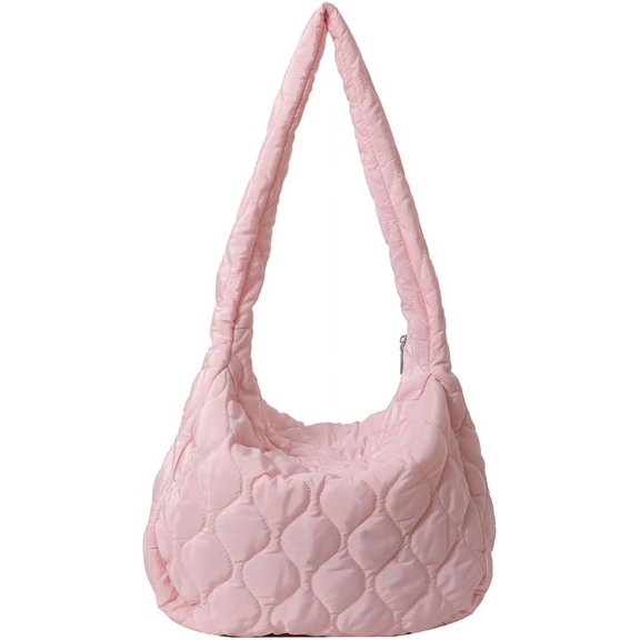 Kukuzhu Quilted Bag for Women Puffer Tote Bag Quilted Shoulder Bag Puffy Hobo Bag Lightweight Quilted Padding Tote