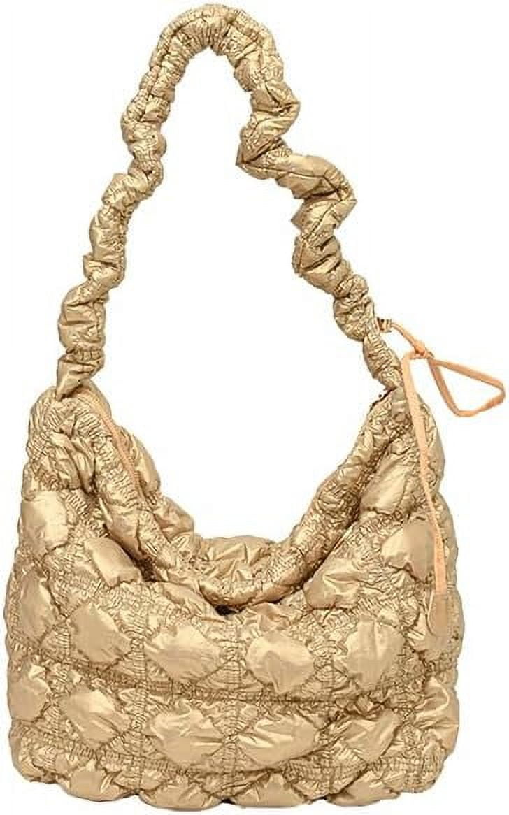 Women's Quilted Puffer Crossbody Bag - Nylon Sling Bum Bag With Adjustable Strap