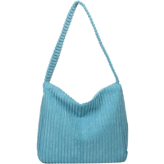 Kukuzhu Quilted Hobo Bag Women's Corduroy Shoulder Bag Purse Zipper Casual Handbag Armpit Large Totes Work Top Handle Bag