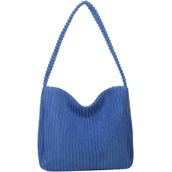 Kukuzhu Quilted Hobo Bag Women's Corduroy Shoulder Bag Purse Zipper Casual Handbag Armpit Large Totes Work Top Handle Bag