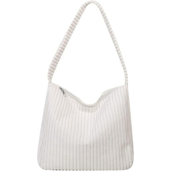 Kukuzhu Quilted Hobo Bag Women's Corduroy Shoulder Bag Purse Zipper Casual Handbag Armpit Large Totes Work Top Handle Bag