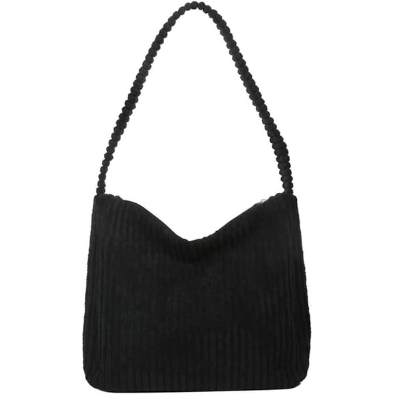 Kukuzhu Quilted Hobo Bag Women's Corduroy Shoulder Bag Purse Zipper Casual Handbag Armpit Large Totes Work Top Handle Bag