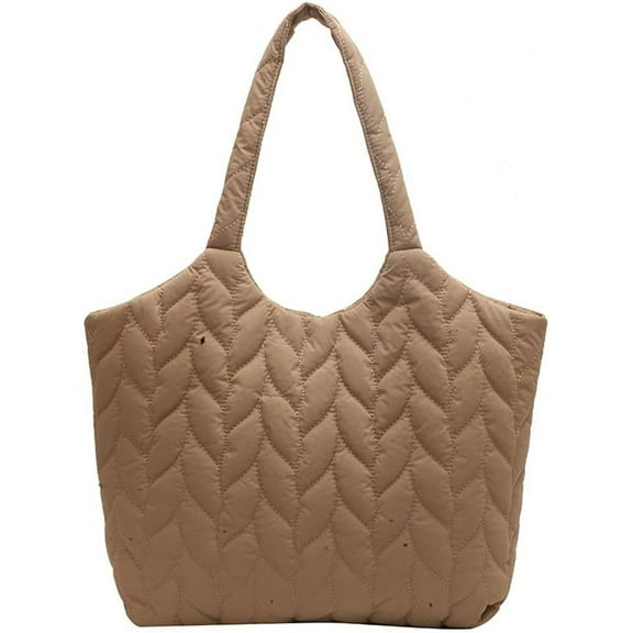 Kukuzhu Quilted Hobo Bag Women's Padding Down Cotton Shoulder Bag Purse Handbag Armpit Totes Puffer Top Handle Bag