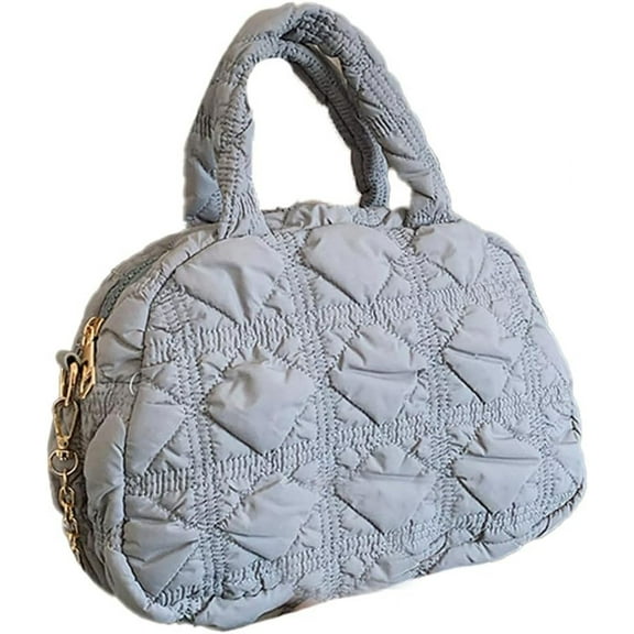 Kukuzhu Quilted Hobo Bag for Women Shoulder Crossbody Purse Soft Handbag Totes Bubble Pleated Satchels with Chain