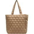 thumbnail image 1 of Kukuzhu Quilted Shoulder Bag Women's Padding Down Cotton Hobo Purse Handbag Large Work Totes Top Handle Bag with Zipper, 1 of 8