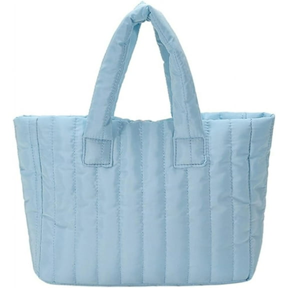 Kukuzhu Quilted Shoulder Tote Bag Women Padding Cotton Down Hobo Bag Large Casual Shopping Handbag Purse
