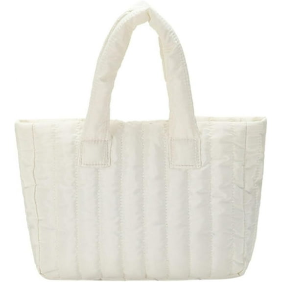 Kukuzhu Quilted Shoulder Tote Bag Women Padding Cotton Down Hobo Bag Large Casual Shopping Handbag Purse