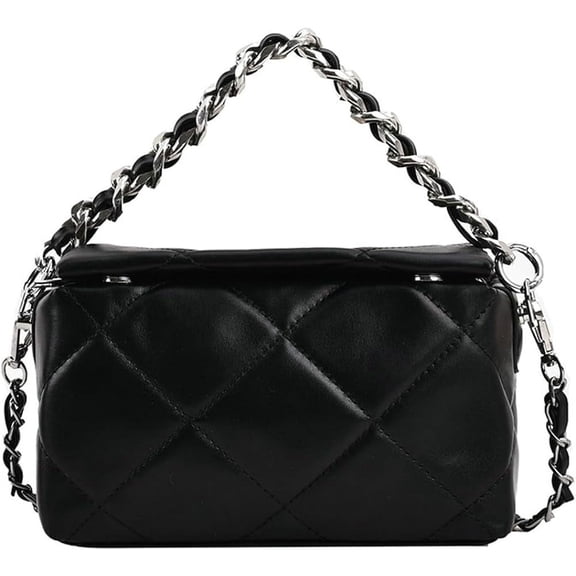 Kukuzhu Quilted Shoulder Tote Bag for Women Small Leather Chain Shoulder Bag Casual Fashion Handbag Purse