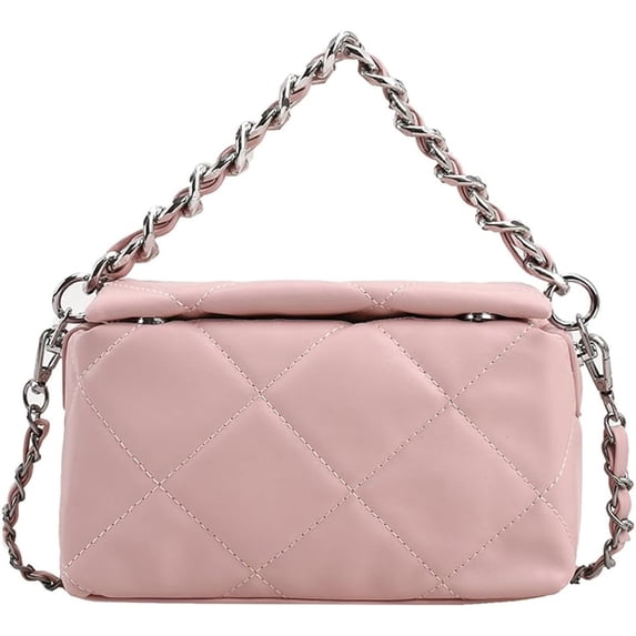 Kukuzhu Quilted Shoulder Tote Bag for Women Small Leather Chain Shoulder Bag Casual Fashion Handbag Purse