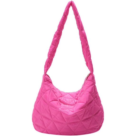 Kukuzhu Quilted Shoulder Tote Shoulder Bag Women Padding Cotton Down Hobo Bag Large Casual Shopping Bags