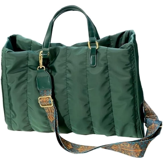 Kukuzhu Quilted Shoulder Tote Shoulder Bag Women Padding Cotton Down Hobo Bag Large Fashion Shopping Bags