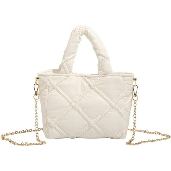 Kukuzhu Quilted Tote Bag Puffer Bag Purse for Women Lightweight Quilted Bag Puffy Shoulder Bag Quilted Padded Handbag