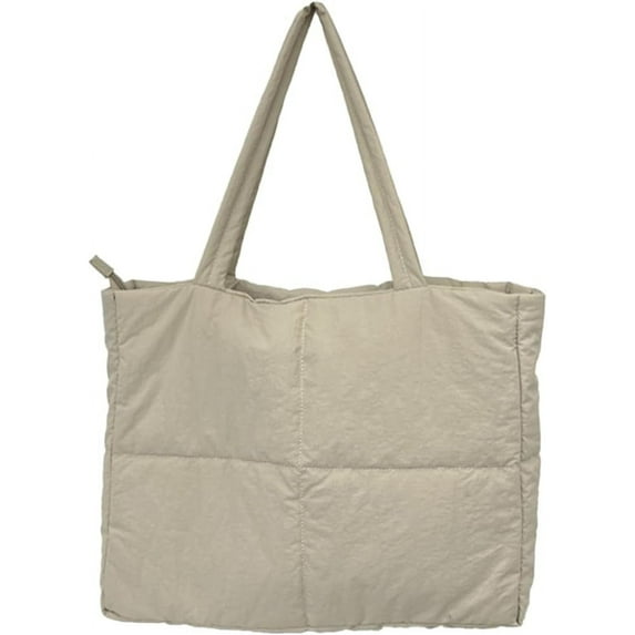 Kukuzhu Quilted Tote Bag Puffer Bag for Women Nylon Shoulder Bag Quilted Padding Hobo Bag Lightweight Everyday Tote