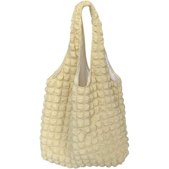 Kukuzhu Quilted Tote Bag Puffer Hobo Bag Bubble Tote Purse Cute Aesthetic Puffy Shoulder Bag Cloud Hobo Handbag