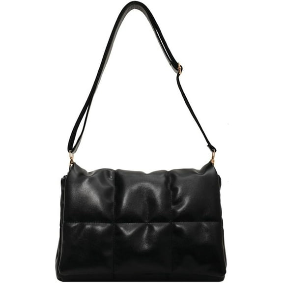 Kukuzhu Quilted Tote Bag for Women PU Padding Hobo Shoulder Bag Down Cotton Padded Large Bag
