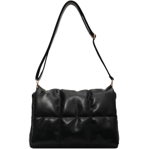 Kukuzhu Quilted Tote Bag for Women PU Padding Hobo Shoulder Bag Down Cotton Padded Large Bag