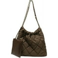 thumbnail image 1 of Kukuzhu Quilted Tote Bag for Women Padding Down Cotton Hobo Bag Fashion Large Shoulder Bag, 1 of 7