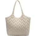thumbnail image 1 of Kukuzhu Quilted Tote Bag for Women Padding Down Cotton Hobo Bag Large Fashion Shoulder Bag, 1 of 6