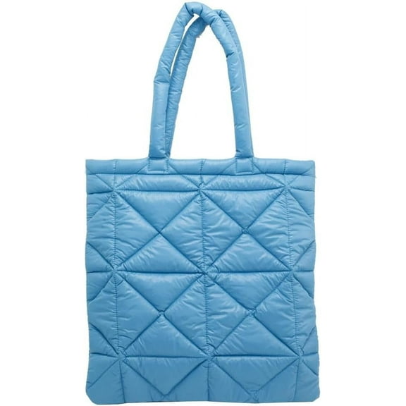 Kukuzhu Quilted Tote Bag for Women Padding Down Cotton Shoulder Hobo Bag Lightweight Handbag Purse Top Handle Bag