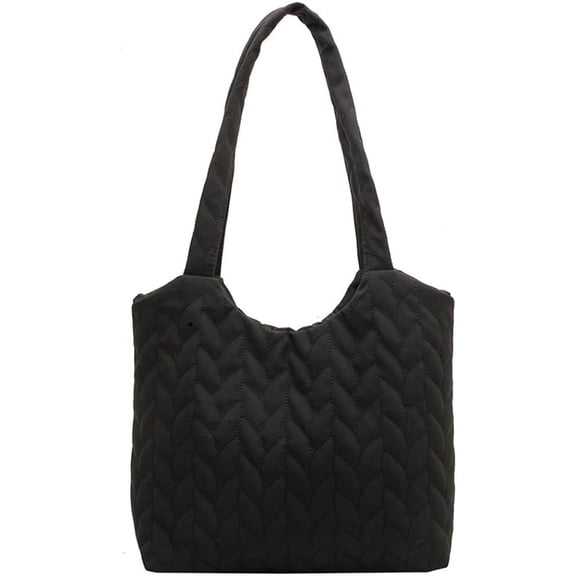 Kukuzhu Quilted Tote Bag for Women Padding Down Hobo Bag Casual Fashion Large Shoulder Bag