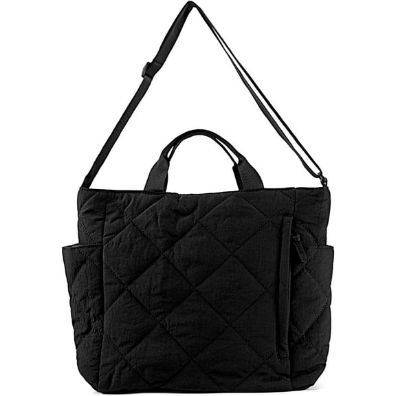 Kukuzhu Quilted Tote Bag for Women Puffer Hobo Handbag Lightweight Quilted Padding Shoulder Bag Nylon Padded Crossbody Bag