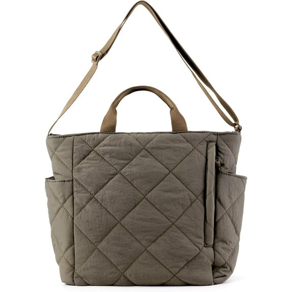 Kukuzhu Quilted Tote Bag for Women Puffer Hobo Handbag Lightweight Quilted Padding Shoulder Bag Nylon Padded Crossbody Bag