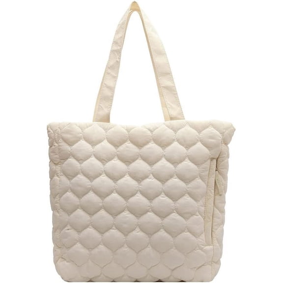 Kukuzhu Quilted Tote Bag for Women Puffer Hobo Handbag Padding Quilted Bag Trendy Lightweight Shoulder Bag Casual