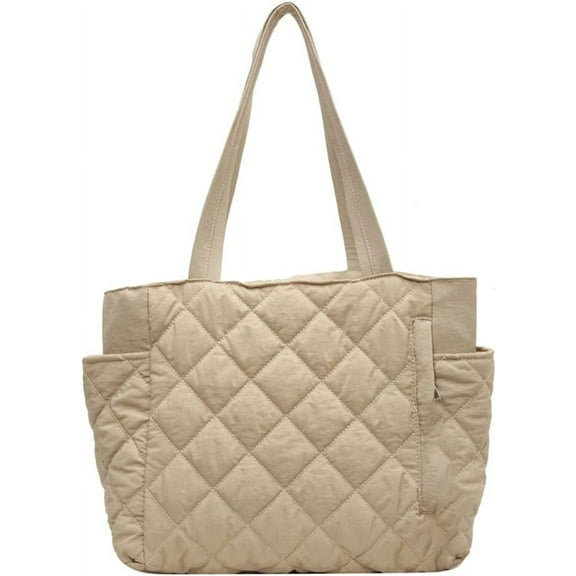 Kukuzhu Quilted Tote Bag for Women Puffer Hobo Handbag Padding Quilted Bag Trendy Lightweight Shoulder Bag Casual