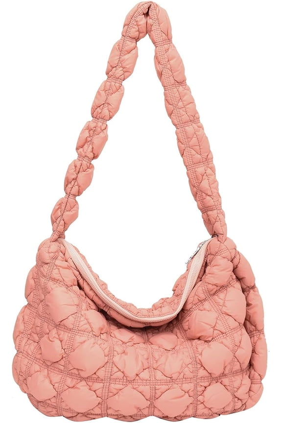 Quilted Tote Bag for Women, Soft Puffer Tote Bag Lightweight Designer Cloud Pleated Hobo Bags Crossbody