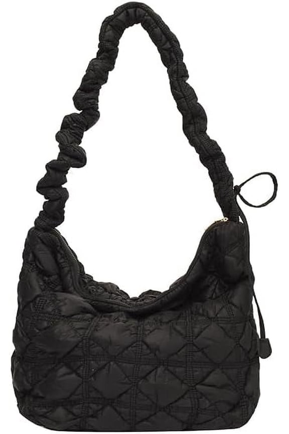 Quilted Tote Bag for Women, Soft Puffer Tote Bag Lightweight Designer Cloud Pleated Hobo Bags Dumpling Crossbody