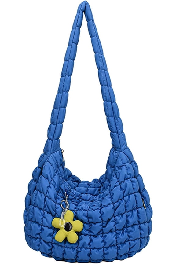 Quilted Tote Bag for Women, Soft Puffer Tote Bag Lightweight Designer Cloud Pleated Shoulder Bag Crossbody