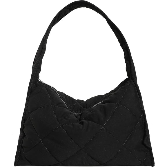 Kukuzhu Quilted Tote Bag for Women, Soft Puffer Tote Bag Lightweight Designer Nylon Crossbody Bags for Women Hobo Bag