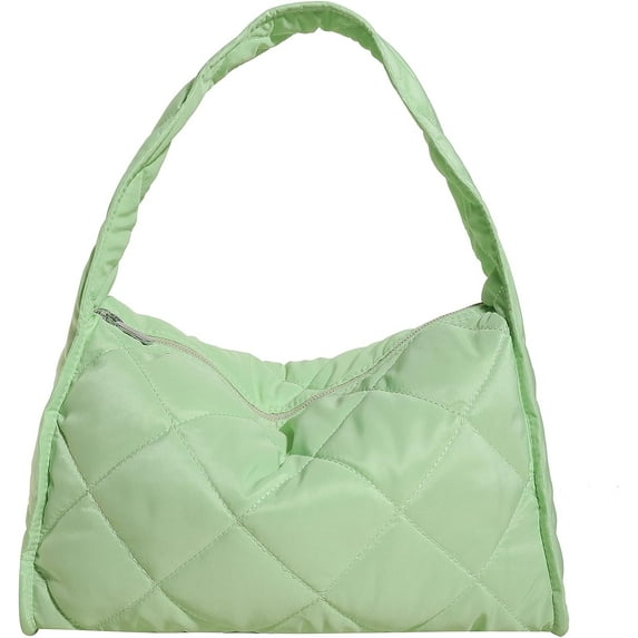 Kukuzhu Quilted Tote Bag for Women, Soft Puffer Tote Bag Lightweight Designer Nylon Crossbody Bags for Women Hobo Bag